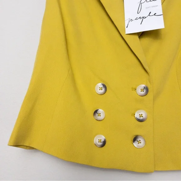 NWT Free People Gabbie Vest Suit Set 4 Trouser Pleat Double Breasted Wide Leg - Picture 8 of 16